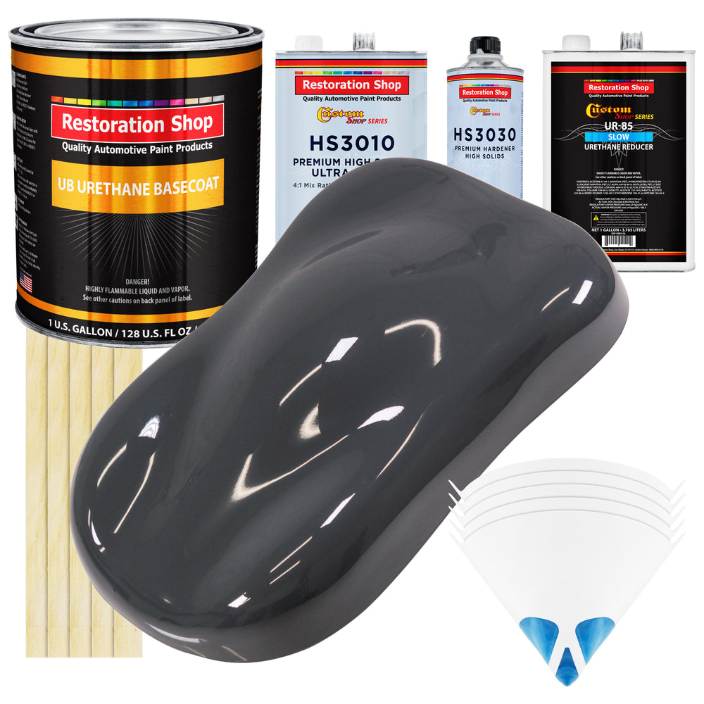 Machinery Gray - Urethane Basecoat with Premium Clearcoat Auto Paint - Complete Slow Gallon Paint Kit - Professional High Gloss Automotive Coating