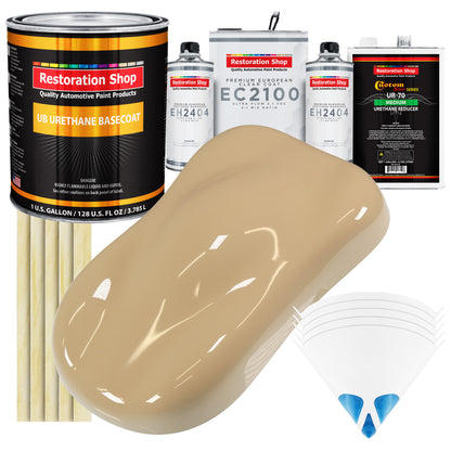 Shoreline Beige Urethane Basecoat with European Clearcoat Auto Paint - Complete Gallon Paint Color Kit - Automotive Refinish Coating