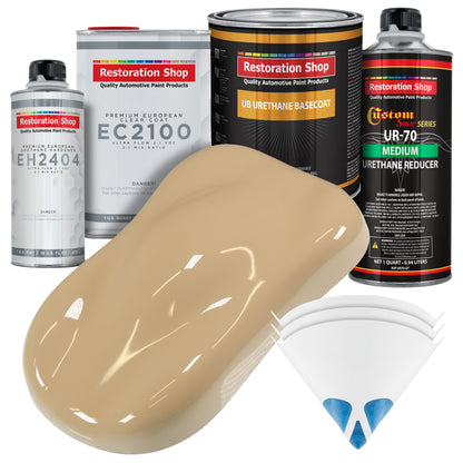 Shoreline Beige Urethane Basecoat with European Clearcoat Auto Paint - Complete Quart Paint Color Kit - Automotive Refinish Coating