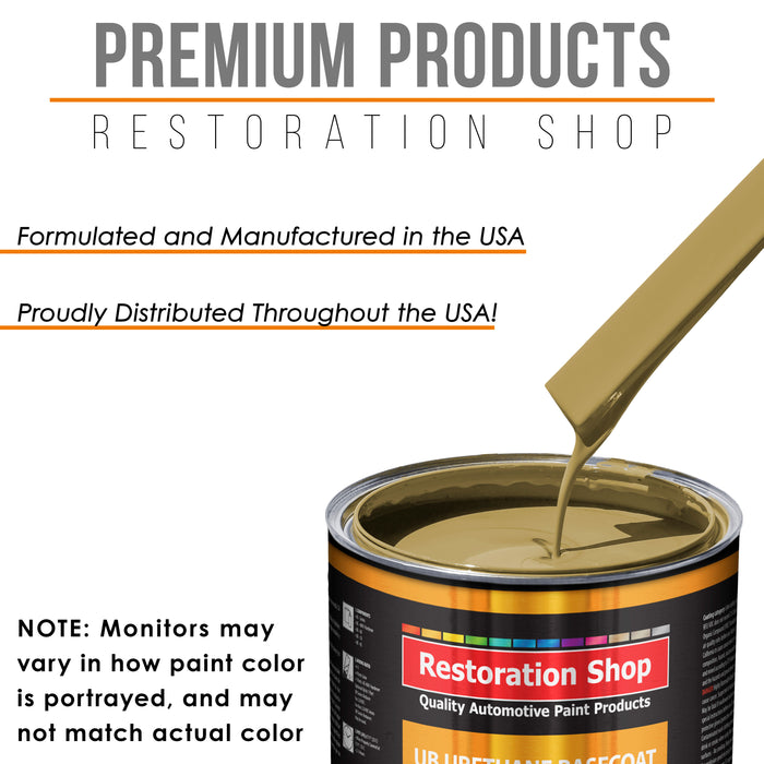 Buckskin Tan - Urethane Basecoat with Premium Clearcoat Auto Paint - Complete Fast Gallon Paint Kit - Professional High Gloss Automotive Coating