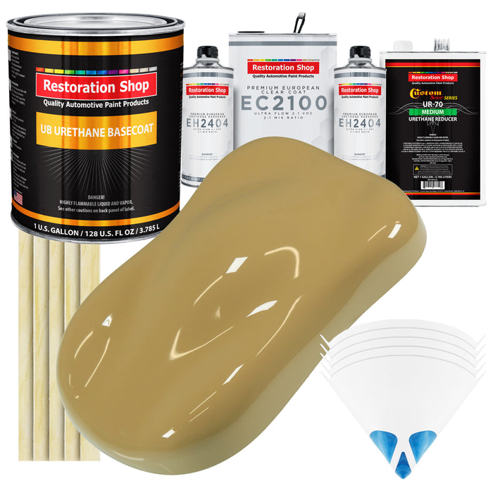 Buckskin Tan Urethane Basecoat with European Clearcoat Auto Paint - Complete Gallon Paint Color Kit - Automotive Refinish Coating