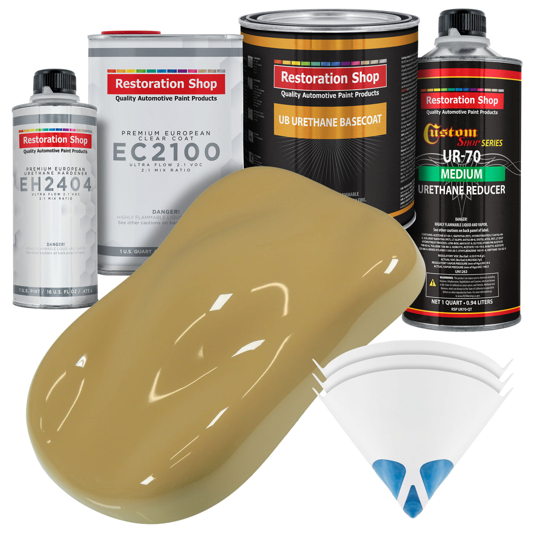 Buckskin Tan Urethane Basecoat with European Clearcoat Auto Paint - Complete Quart Paint Color Kit - Automotive Refinish Coating