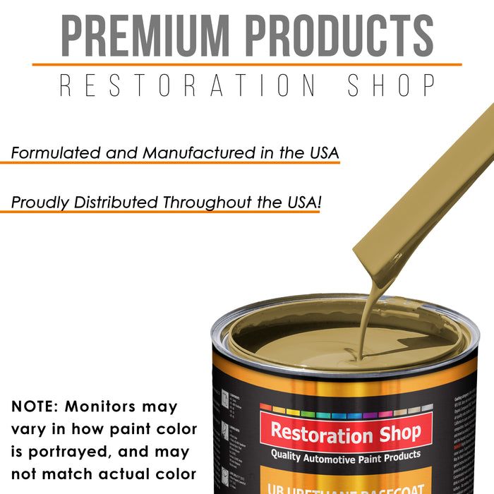 Buckskin Tan - Urethane Basecoat with Premium Clearcoat Auto Paint - Complete Slow Gallon Paint Kit - Professional High Gloss Automotive Coating