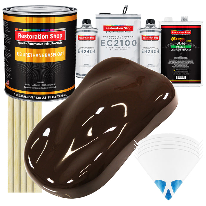 Dakota Brown Urethane Basecoat with European Clearcoat Auto Paint - Complete Gallon Paint Color Kit - Automotive Refinish Coating