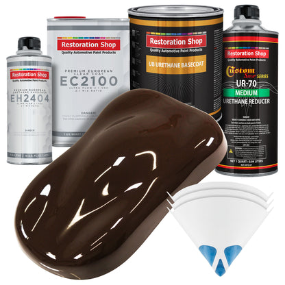 Dakota Brown Urethane Basecoat with European Clearcoat Auto Paint - Complete Quart Paint Color Kit - Automotive Refinish Coating