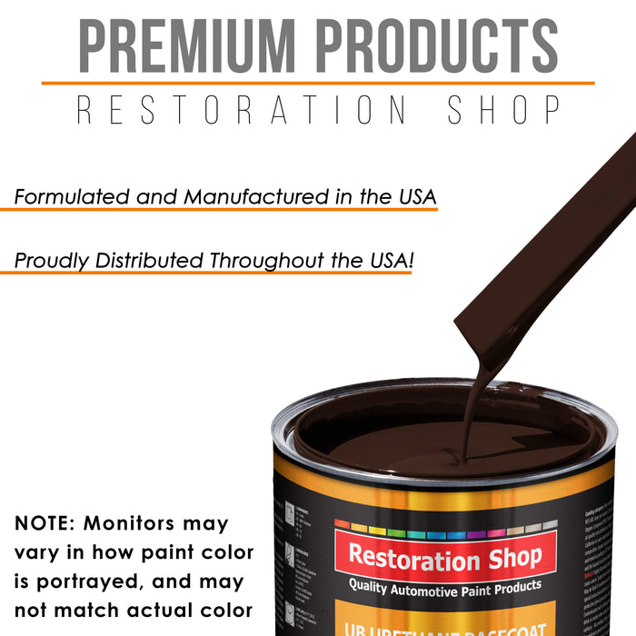 Dark Brown - Urethane Basecoat with Premium Clearcoat Auto Paint - Complete Fast Gallon Paint Kit - Professional High Gloss Automotive Coating