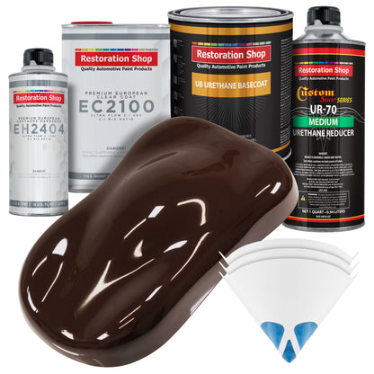 Dark Brown Urethane Basecoat with European Clearcoat Auto Paint - Complete Quart Paint Color Kit - Automotive Refinish Coating