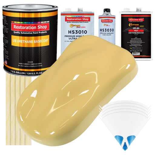 Springtime Yellow - Urethane Basecoat with Premium Clearcoat Auto Paint - Complete Fast Gallon Paint Kit - Professional High Gloss Automotive Coating