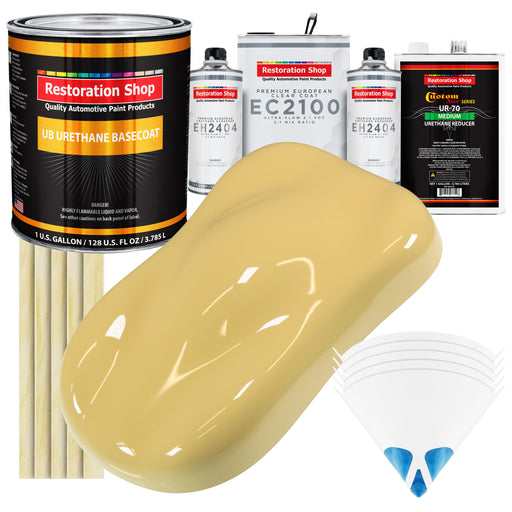 Springtime Yellow Urethane Basecoat with European Clearcoat Auto Paint - Complete Gallon Paint Color Kit - Automotive Refinish Coating