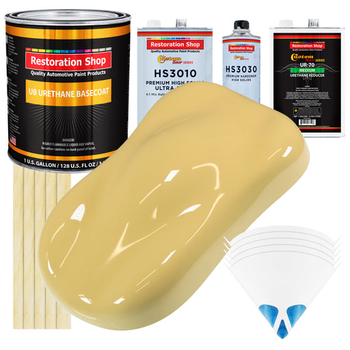 Springtime Yellow - Urethane Basecoat with Premium Clearcoat Auto Paint (Complete Medium Gallon Paint Kit) Professional High Gloss Automotive Coating