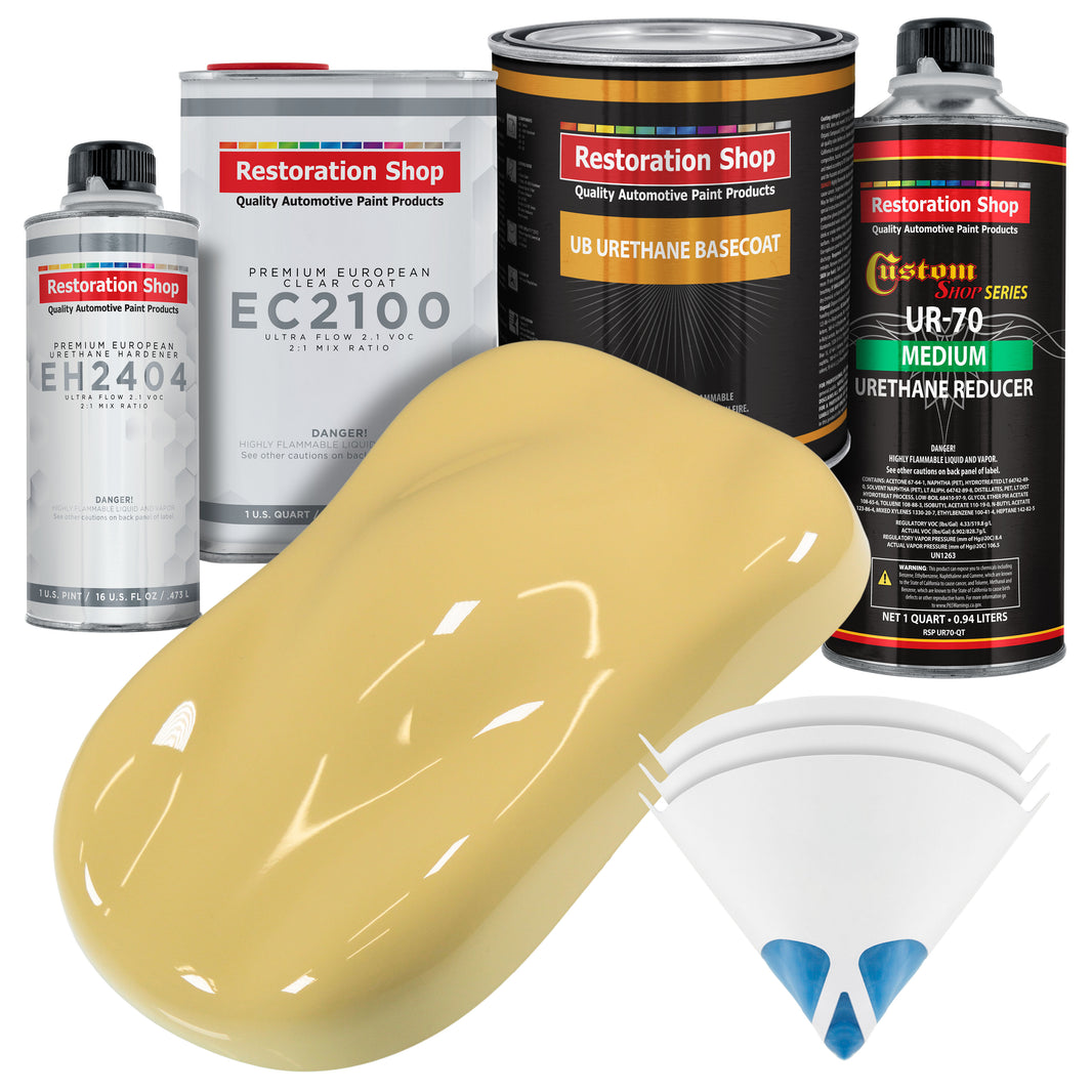Springtime Yellow Urethane Basecoat with European Clearcoat Auto Paint - Complete Quart Paint Color Kit - Automotive Refinish Coating