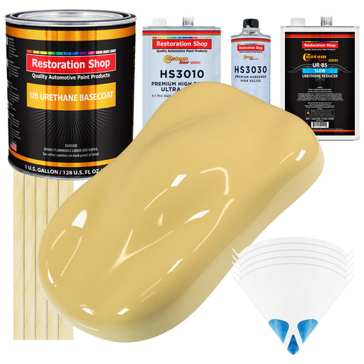 Springtime Yellow - Urethane Basecoat with Premium Clearcoat Auto Paint - Complete Slow Gallon Paint Kit - Professional High Gloss Automotive Coating