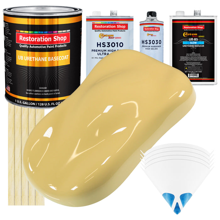 Springtime Yellow - Urethane Basecoat with Premium Clearcoat Auto Paint - Complete Slow Gallon Paint Kit - Professional High Gloss Automotive Coating