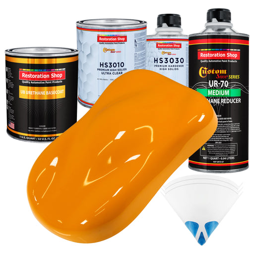 Speed Yellow - Urethane Basecoat with Premium Clearcoat Auto Paint - Complete Medium Quart Paint Kit - Professional High Gloss Automotive Coating