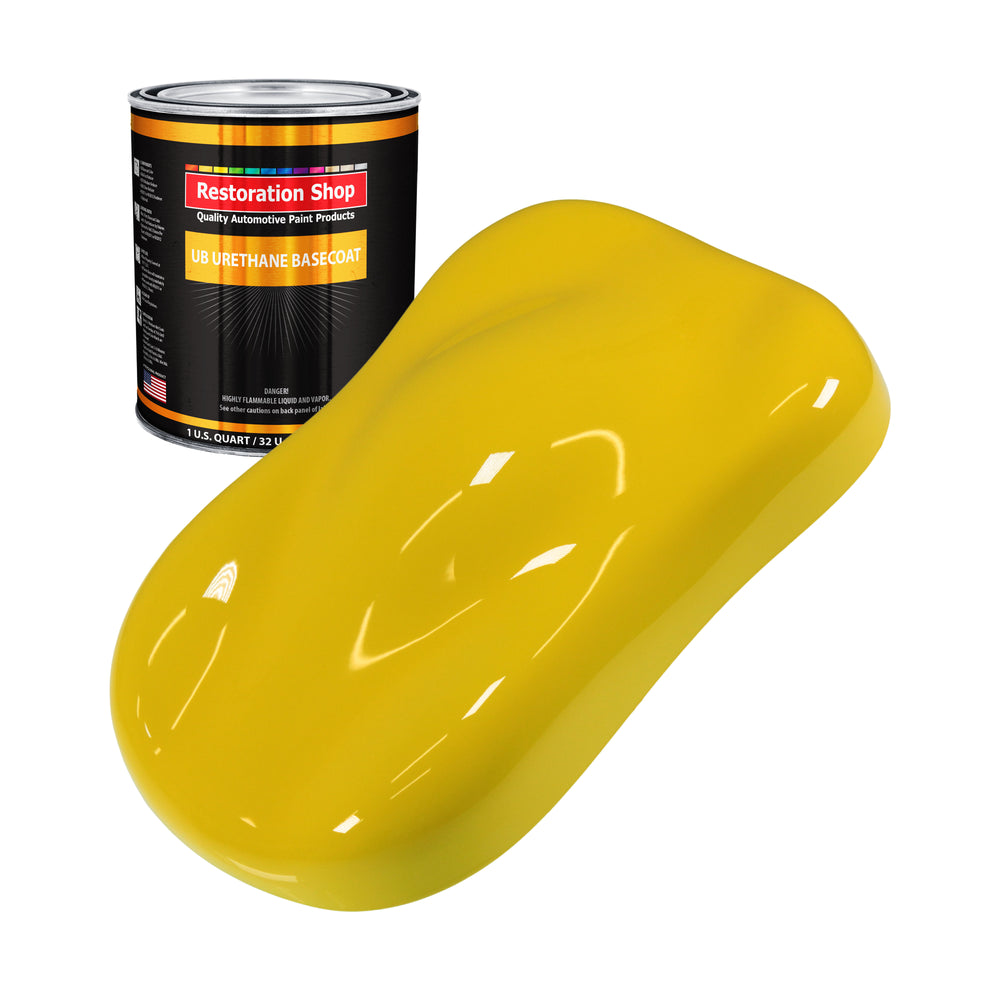 Electric Yellow - Urethane Basecoat Auto Paint - Quart Paint Color Only - Professional High Gloss Automotive, Car, Truck Coating