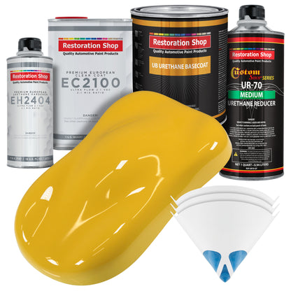 Canary Yellow Urethane Basecoat with European Clearcoat Auto Paint - Complete Quart Paint Color Kit - Automotive Refinish Coating