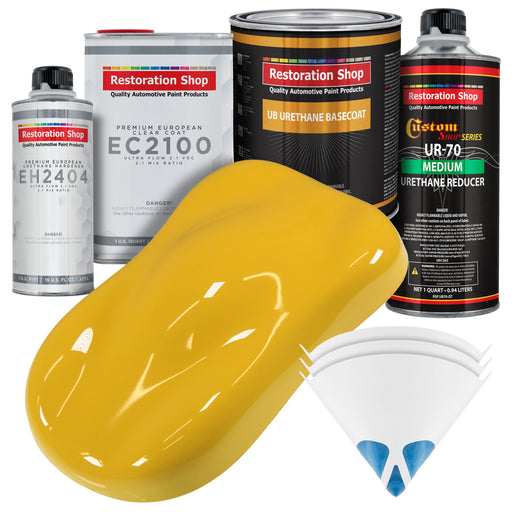Canary Yellow Urethane Basecoat with European Clearcoat Auto Paint - Complete Quart Paint Color Kit - Automotive Refinish Coating