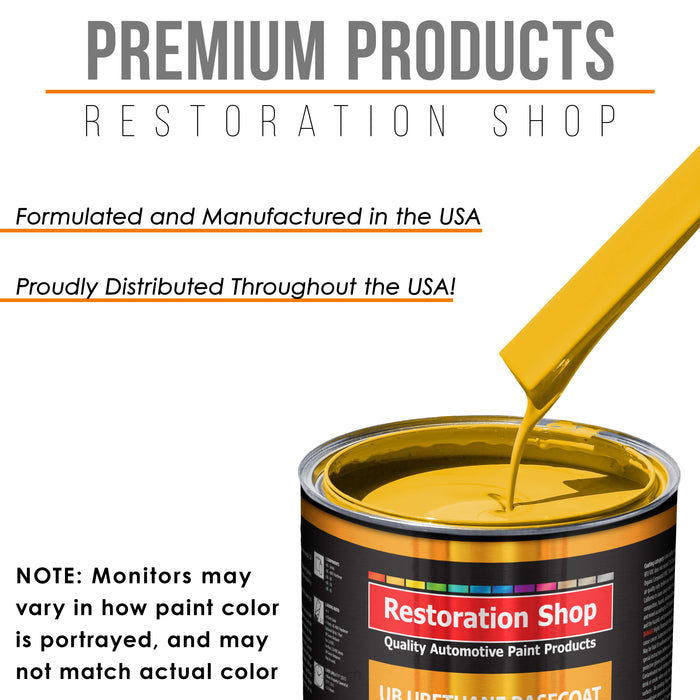 Indy Yellow - Urethane Basecoat with Clearcoat Auto Paint - Complete Slow Gallon Paint Kit - Professional High Gloss Automotive, Car, Truck Coating