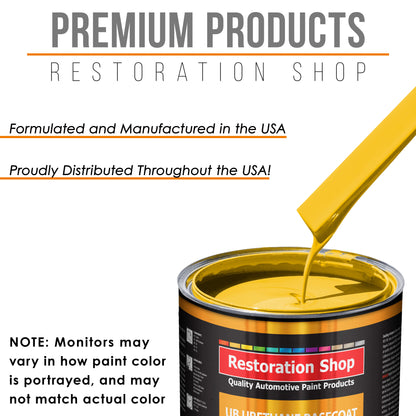 Sunshine Yellow - Urethane Basecoat with Premium Clearcoat Auto Paint - Complete Fast Gallon Paint Kit - Professional High Gloss Automotive Coating
