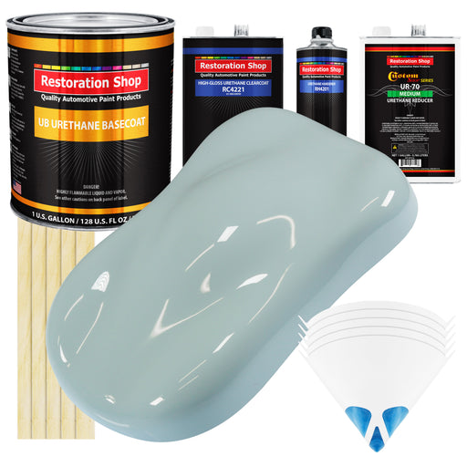 Diamond Blue - Urethane Basecoat with Clearcoat Auto Paint - Complete Medium Gallon Paint Kit - Professional High Gloss Automotive, Car, Truck Coating