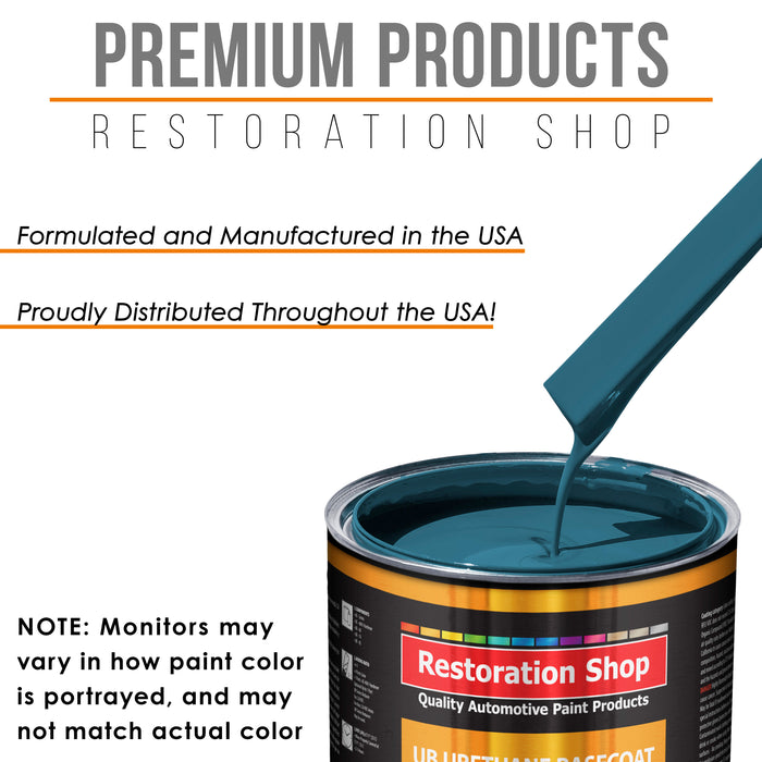 Medium Blue - Urethane Basecoat with Clearcoat Auto Paint - Complete Slow Gallon Paint Kit - Professional High Gloss Automotive, Car, Truck Coating