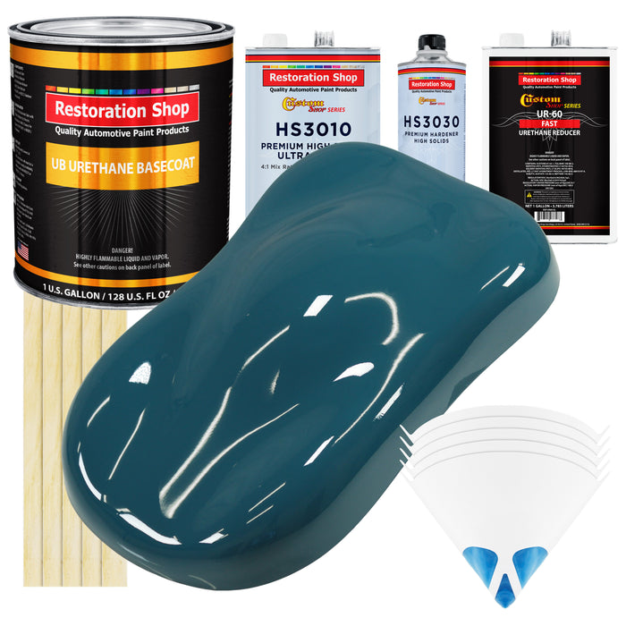 Transport Blue - Urethane Basecoat with Premium Clearcoat Auto Paint - Complete Fast Gallon Paint Kit - Professional High Gloss Automotive Coating