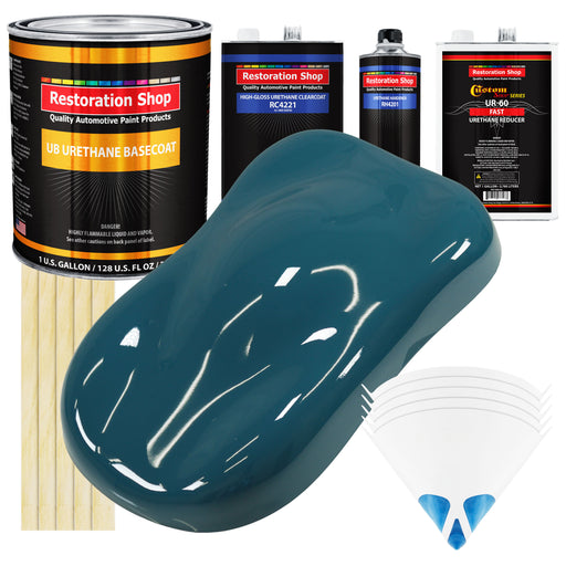 Transport Blue - Urethane Basecoat with Clearcoat Auto Paint - Complete Fast Gallon Paint Kit - Professional High Gloss Automotive, Car, Truck Coating