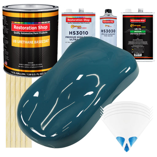 Transport Blue - Urethane Basecoat with Premium Clearcoat Auto Paint - Complete Medium Gallon Paint Kit - Professional High Gloss Automotive Coating