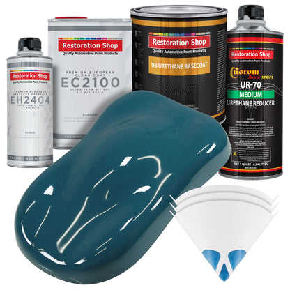 Transport Blue Urethane Basecoat with European Clearcoat Auto Paint - Complete Quart Paint Color Kit - Automotive Refinish Coating
