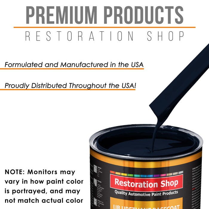 Midnight Blue - Urethane Basecoat with Premium Clearcoat Auto Paint - Complete Fast Gallon Paint Kit - Professional High Gloss Automotive Coating