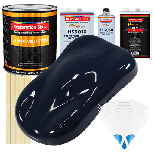 Midnight Blue - Urethane Basecoat with Premium Clearcoat Auto Paint - Complete Fast Gallon Paint Kit - Professional High Gloss Automotive Coating
