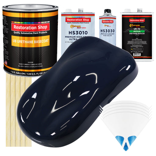 Midnight Blue - Urethane Basecoat with Premium Clearcoat Auto Paint - Complete Medium Gallon Paint Kit - Professional High Gloss Automotive Coating