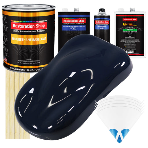 Midnight Blue - Urethane Basecoat with Clearcoat Auto Paint (Complete Medium Gallon Paint Kit) Professional High Gloss Automotive Car Truck Coating