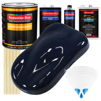 Midnight Blue - Urethane Basecoat with Clearcoat Auto Paint - Complete Slow Gallon Paint Kit - Professional High Gloss Automotive, Car, Truck Coating