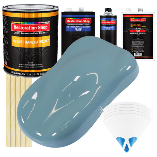 Glacier Blue - Urethane Basecoat with Clearcoat Auto Paint - Complete Fast Gallon Paint Kit - Professional High Gloss Automotive, Car, Truck Coating