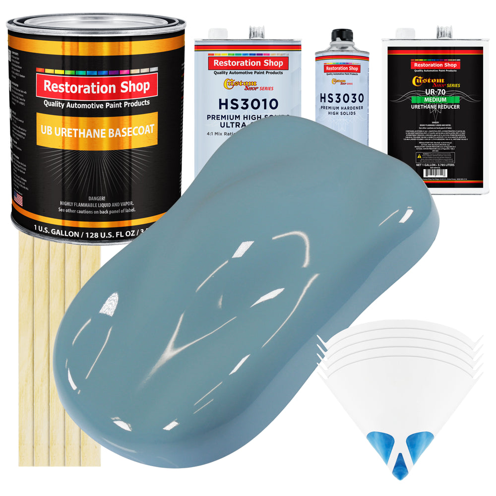 Glacier Blue - Urethane Basecoat with Premium Clearcoat Auto Paint - Complete Medium Gallon Paint Kit - Professional High Gloss Automotive Coating