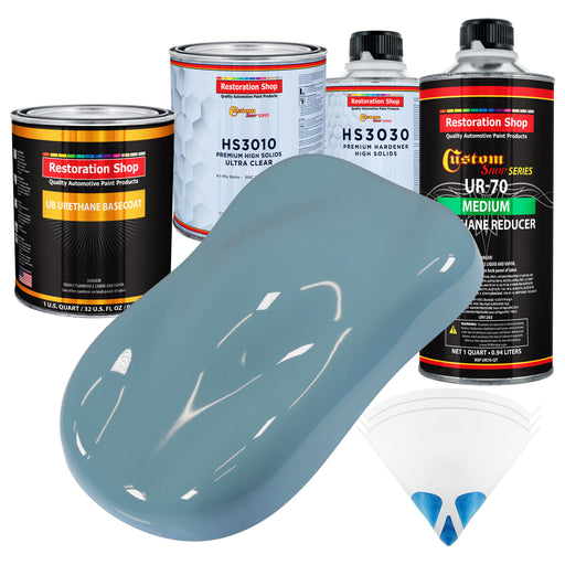 Glacier Blue - Urethane Basecoat with Premium Clearcoat Auto Paint - Complete Medium Quart Paint Kit - Professional High Gloss Automotive Coating