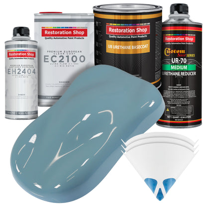 Glacier Blue Urethane Basecoat with European Clearcoat Auto Paint - Complete Quart Paint Color Kit - Automotive Refinish Coating