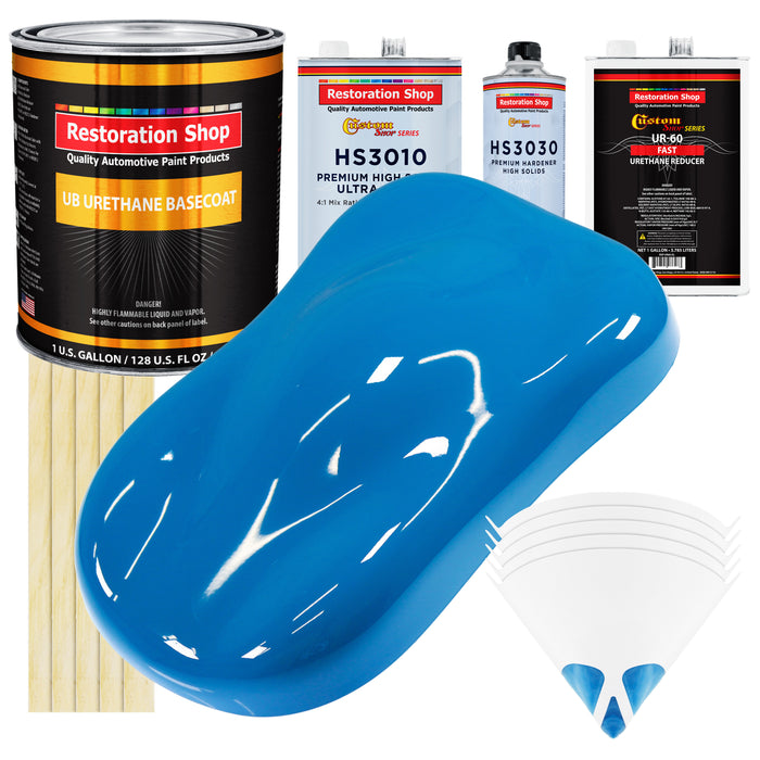 Speed Blue - Urethane Basecoat with Premium Clearcoat Auto Paint - Complete Fast Gallon Paint Kit - Professional High Gloss Automotive Coating