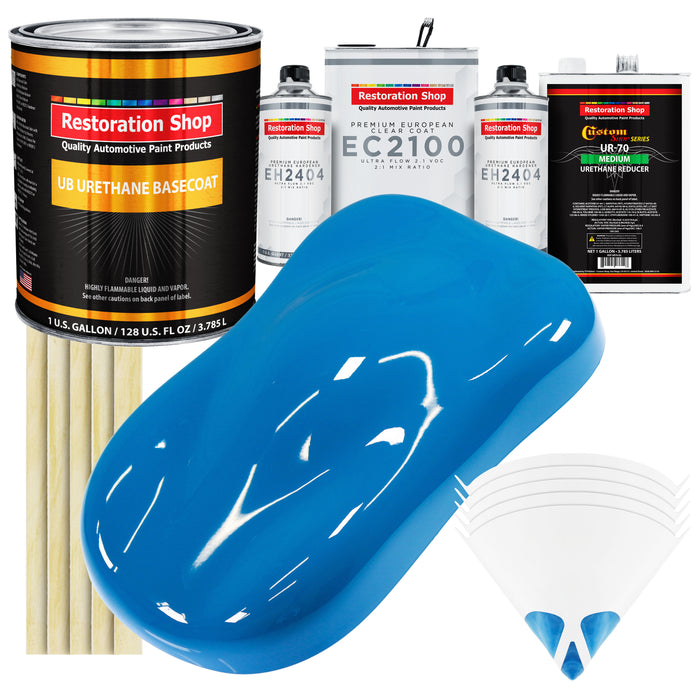 Speed Blue Urethane Basecoat with European Clearcoat Auto Paint - Complete Gallon Paint Color Kit - Automotive Refinish Coating
