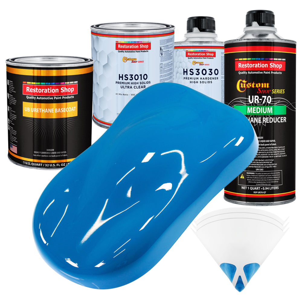 Speed Blue - Urethane Basecoat with Premium Clearcoat Auto Paint - Complete Medium Quart Paint Kit - Professional High Gloss Automotive Coating