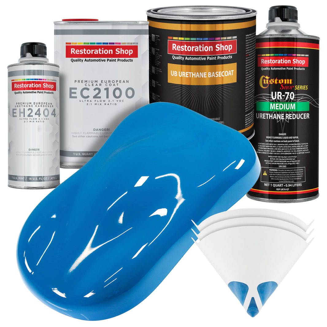 Speed Blue Urethane Basecoat with European Clearcoat Auto Paint - Complete Quart Paint Color Kit - Automotive Refinish Coating