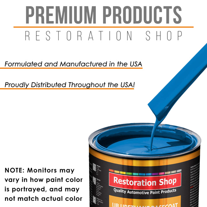 Speed Blue - Urethane Basecoat with Clearcoat Auto Paint - Complete Medium Quart Paint Kit - Professional High Gloss Automotive, Car, Truck Coating