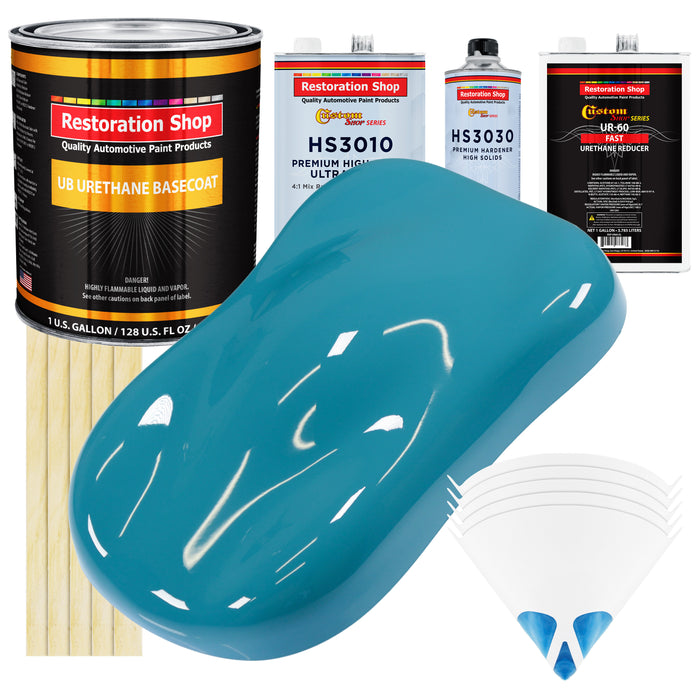 Petty Blue - Urethane Basecoat with Premium Clearcoat Auto Paint - Complete Fast Gallon Paint Kit - Professional High Gloss Automotive Coating