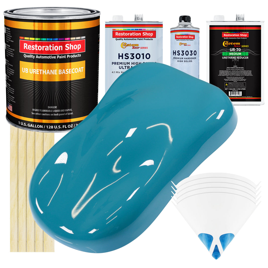 Petty Blue - Urethane Basecoat with Premium Clearcoat Auto Paint - Complete Medium Gallon Paint Kit - Professional High Gloss Automotive Coating