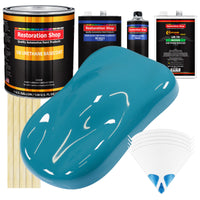 Petty Blue - Urethane Basecoat with Clearcoat Auto Paint - Complete Medium Gallon Paint Kit - Professional High Gloss Automotive, Car, Truck Coating