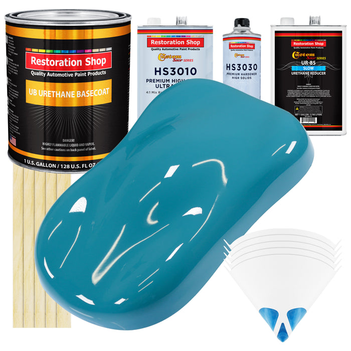 Petty Blue - Urethane Basecoat with Premium Clearcoat Auto Paint - Complete Slow Gallon Paint Kit - Professional High Gloss Automotive Coating