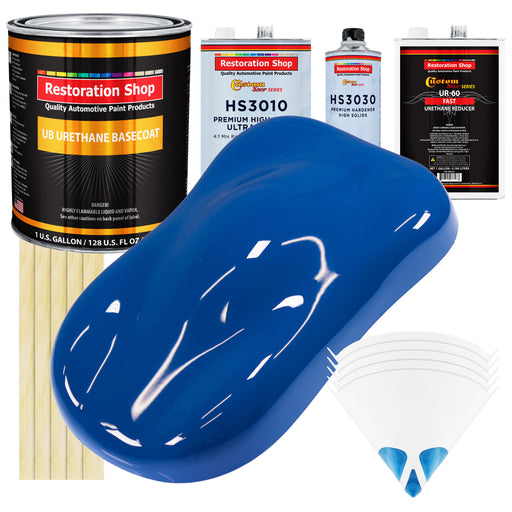 Reflex Blue - Urethane Basecoat with Premium Clearcoat Auto Paint - Complete Fast Gallon Paint Kit - Professional High Gloss Automotive Coating