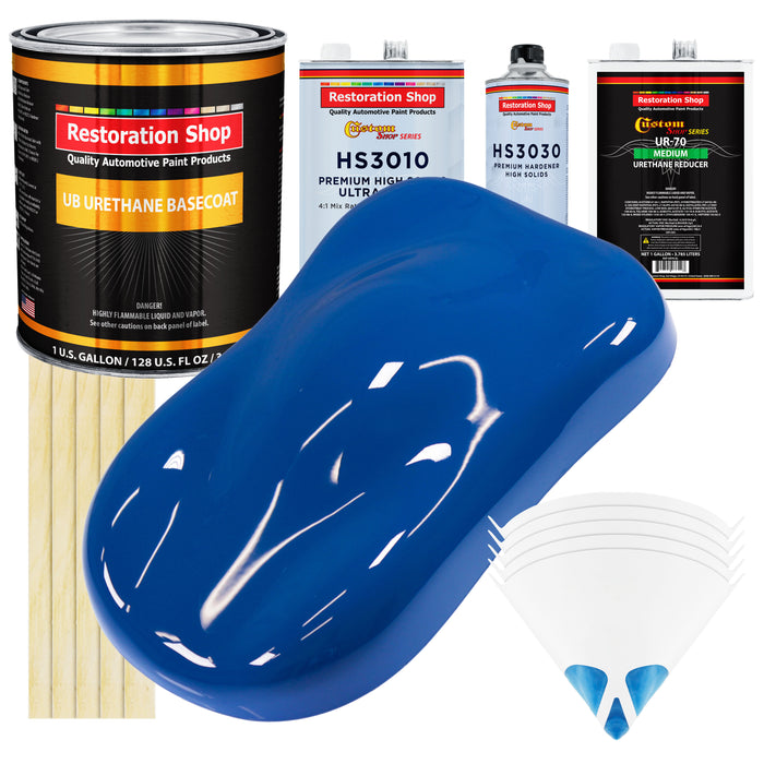 Reflex Blue - Urethane Basecoat with Premium Clearcoat Auto Paint - Complete Medium Gallon Paint Kit - Professional High Gloss Automotive Coating