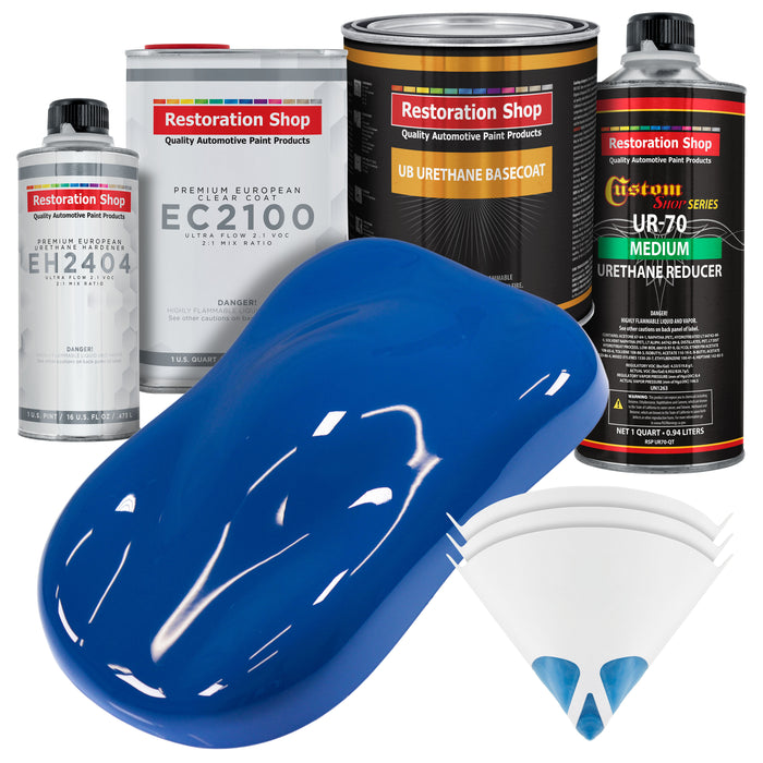 Reflex Blue Urethane Basecoat with European Clearcoat Auto Paint - Complete Quart Paint Color Kit - Automotive Refinish Coating